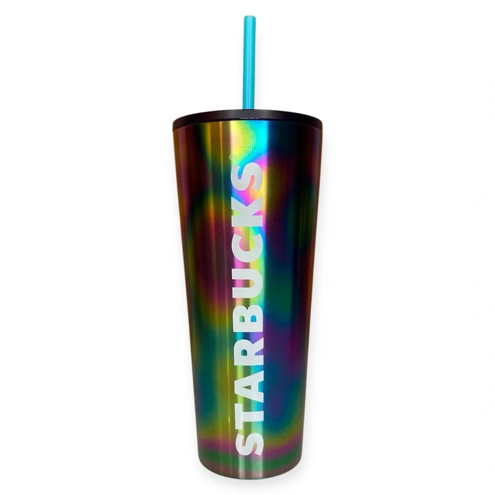 Starbucks Tumbler 2023 Rainbow Oil Slick Stainless Steel Tumbler 24 oz Venti Cup